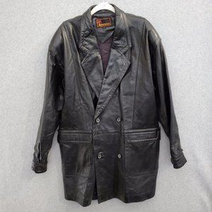 Bohemian Men Jacket F Black Leather Pockets Long Sleeve‎